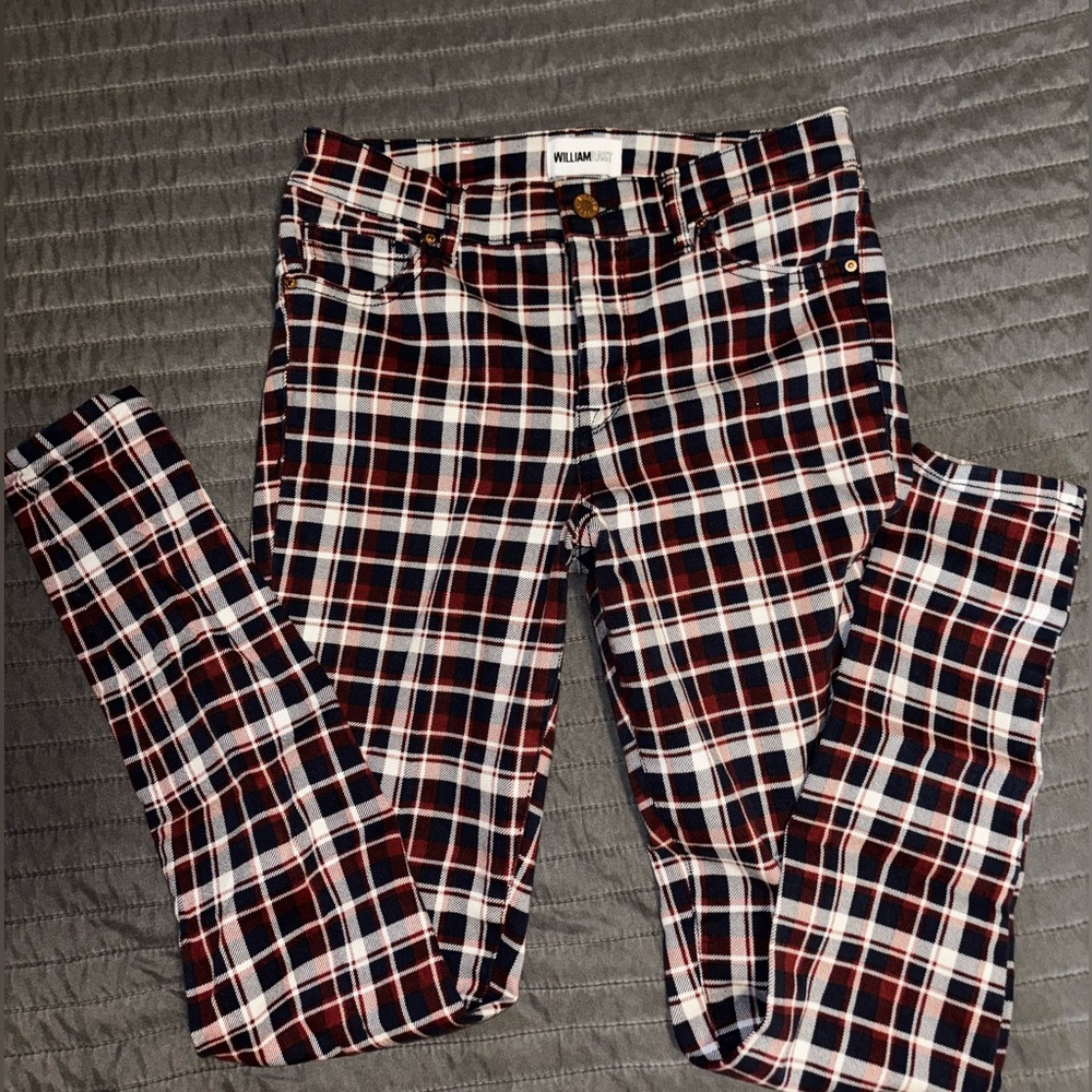William Rast 29" Inseam Plaid High Rise Skinny Leg Women's Denim Jeans NWT